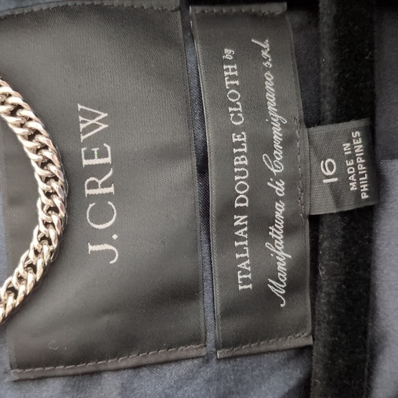 Nwt J. Crew 16 Black Midnight Wool Thinsulate Lined Midi Lady Day Coat Topcoat - Picture 5 of 13